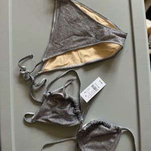 Pacsun silver lurex bikini